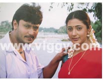 Darshan and Shravanthi in film Annavru