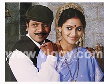 Shivarajkumar and Mayuri in film Sarvabhouma